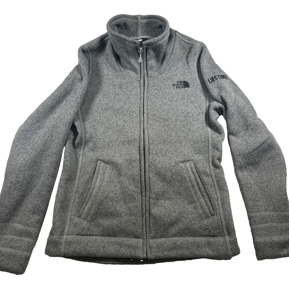 The North Face Women's M Sweater Fleece Jacket Zip Grey Pocket Lifetime Fitness
